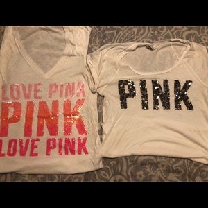 2 PINK T-shirt’s-Clean and sparklie!